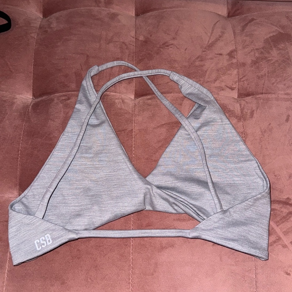 CSB— Sierra Crop (Thin strap) Light Grey Merl